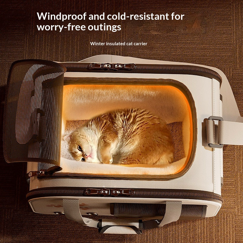 Porte-chat chaud d'hiver Portable pour les sorties