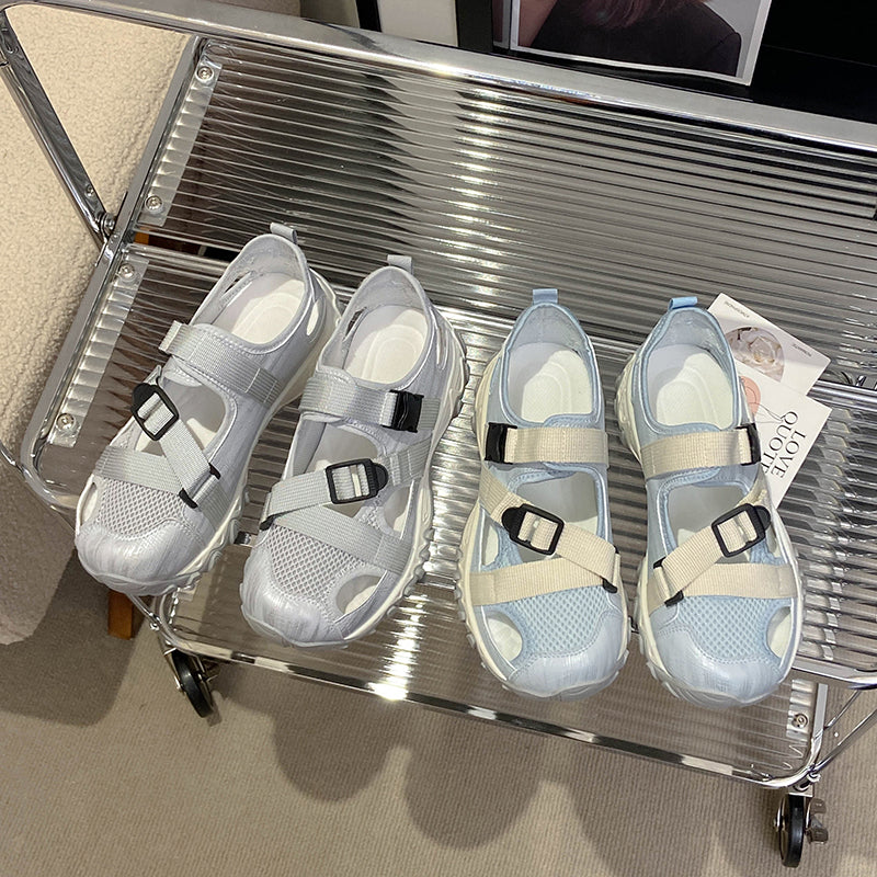 Femmes Respirant Mesh Sport Platform Sandales Matching Casual Daily