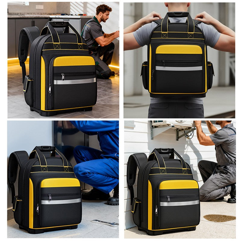 Sac à dos d'outil Grande capacité Molded Base Sac à outils Bande réfléchissante pour le site d'emploi