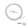 Femmes Marquise ronde CZ Floral bracelet de tennis