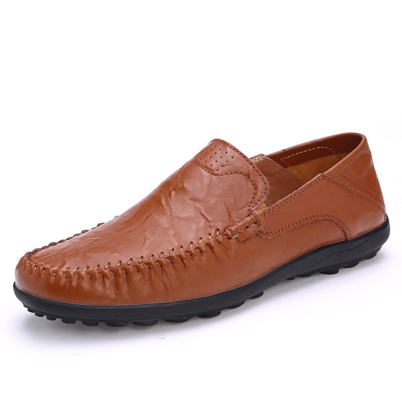 Chaussures en cuir casual homme Léger et polyvalent orteil rond de style britannique