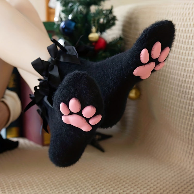 Chaussettes à griffe de chat 3D Femmes Fuite de corail Chaussettes mi-calf pour l'automne et l'hiver