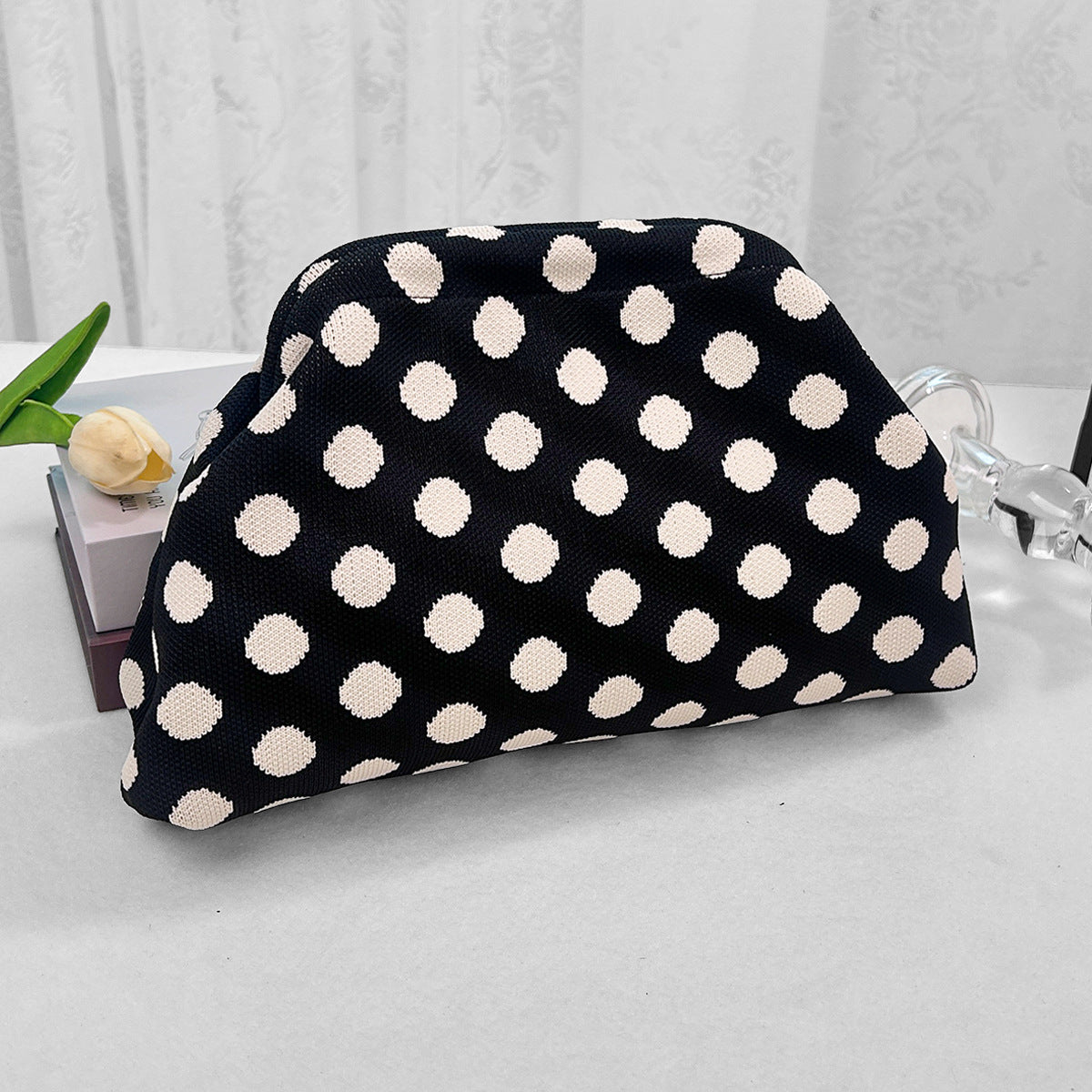 Clutch rayé de sac tricoté pour femmes
