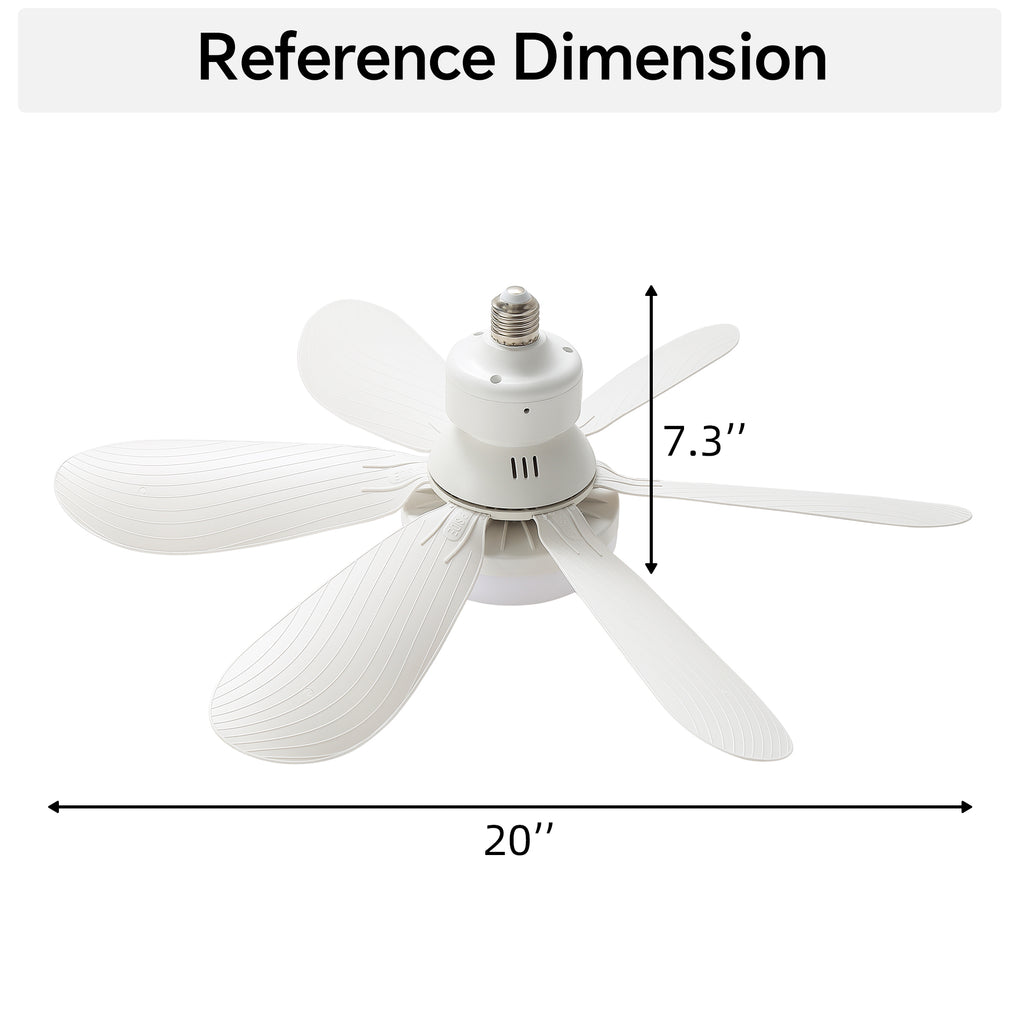 Eventail de plafond portable de 20 pouces avec lumière et télécommande