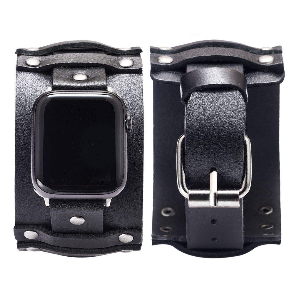 Véritable bracelet de cowhide de montre style punk