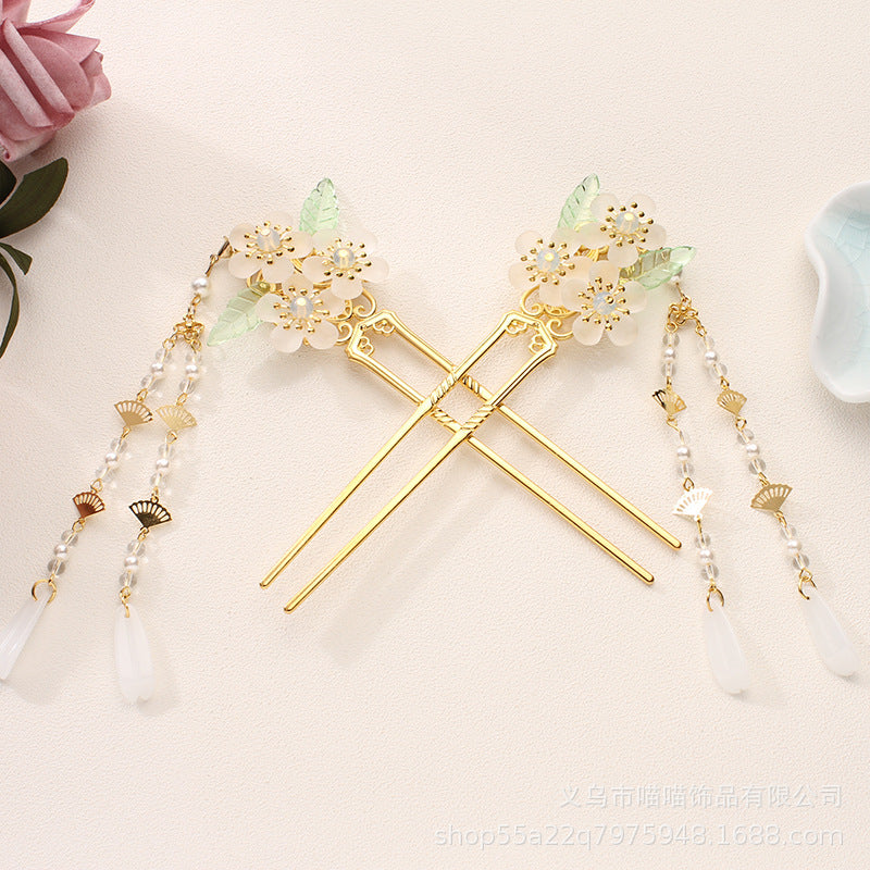 Antique Hanfu coiffure Tassel mariée épingle à cheveux étape Shaking Insert peigne cheveux bijoux