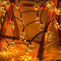 Fer brut Marocain-Style lumières à cordes à LED à énergie solaire