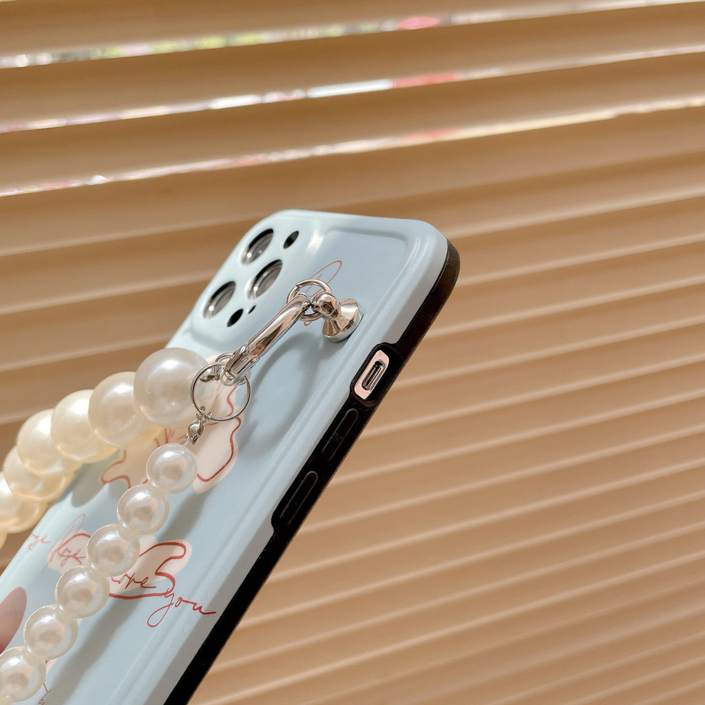 Flower Pearl Messenger boîtier de téléphone en silicone
