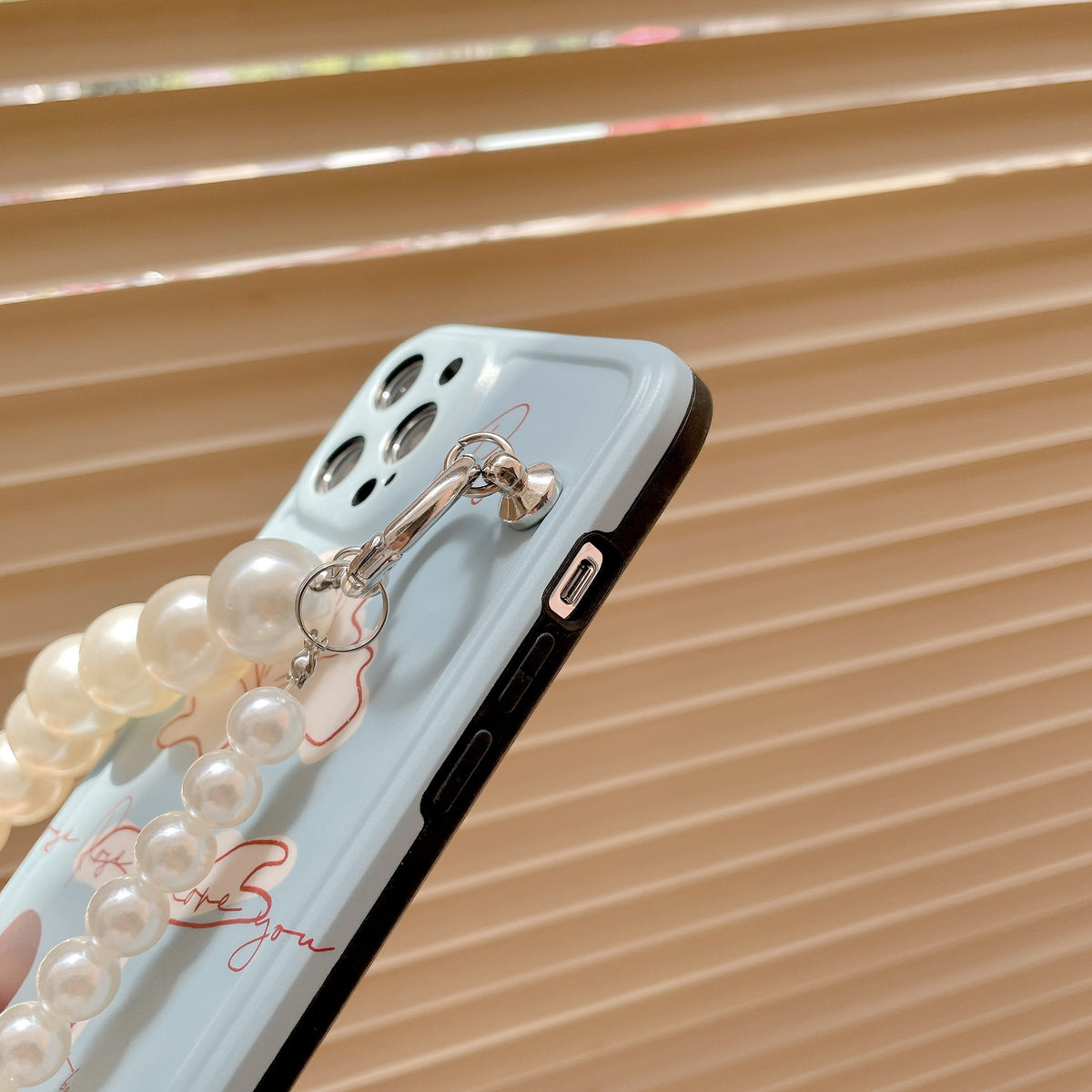 Flower Pearl Messenger boîtier de téléphone en silicone