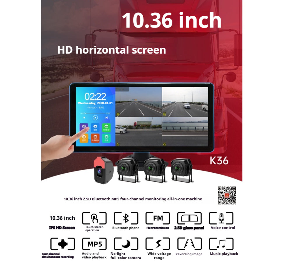 Moniteur tactile 4 canaux tout-en-un de 10 pouces