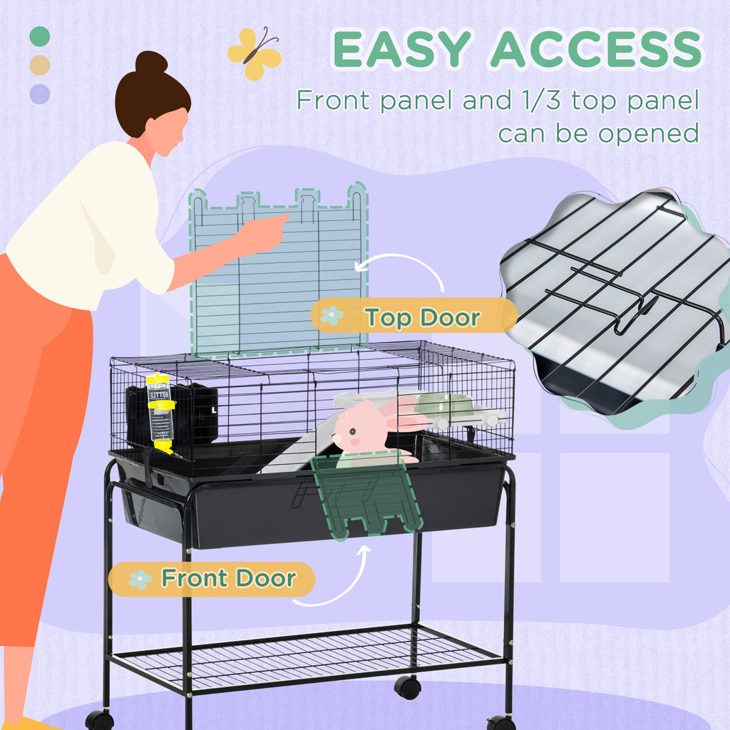 Petite cage animale de deux étages amovible du stand