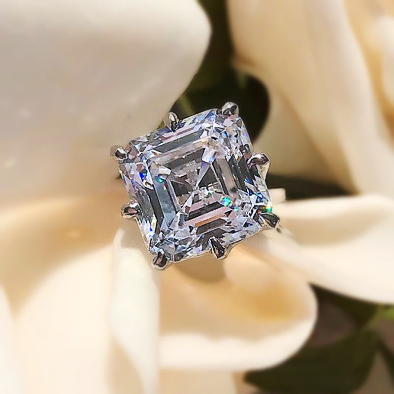 Anneau de Zircon carré pour femmes