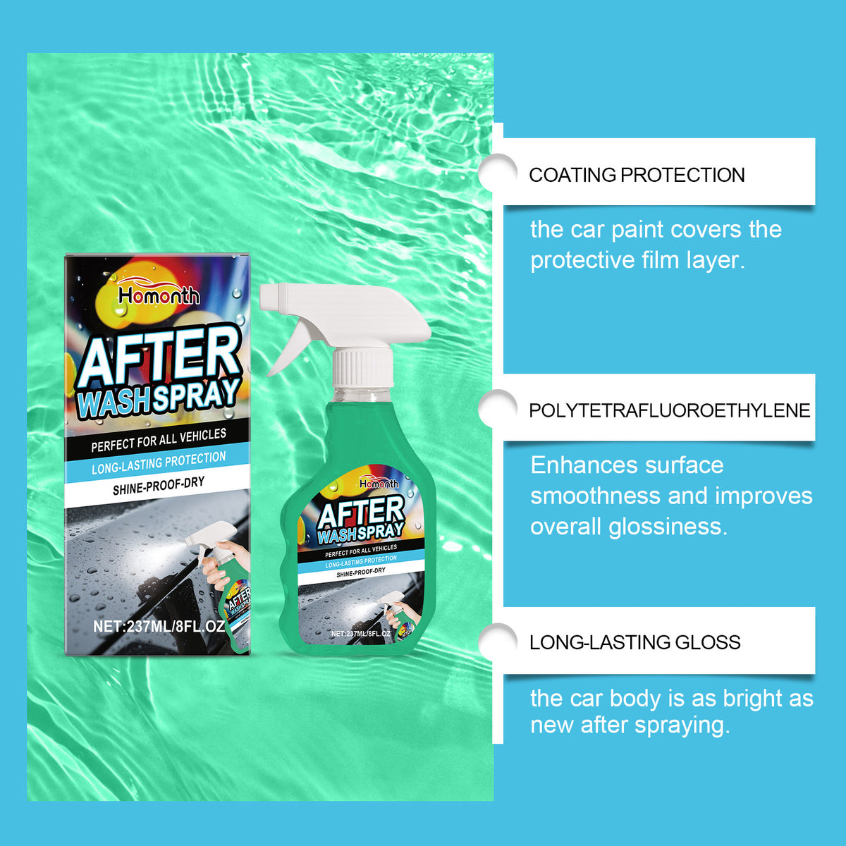 Le pack de spray pour soins de voiture brille