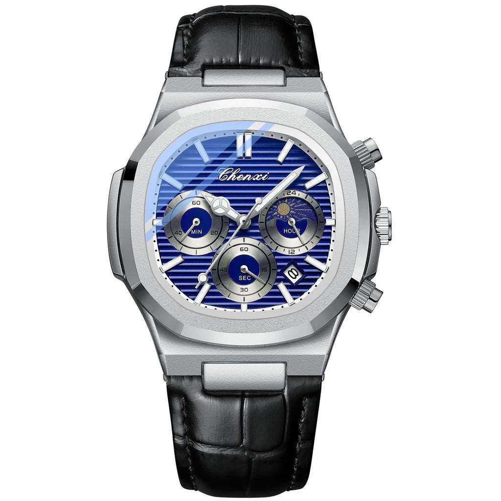 Multifonctionnel True Three Yeux montre homme à six broches