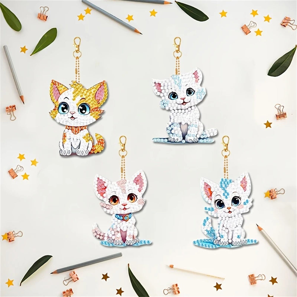 Porte-clés de peinture diamant bricolage - Motif animal