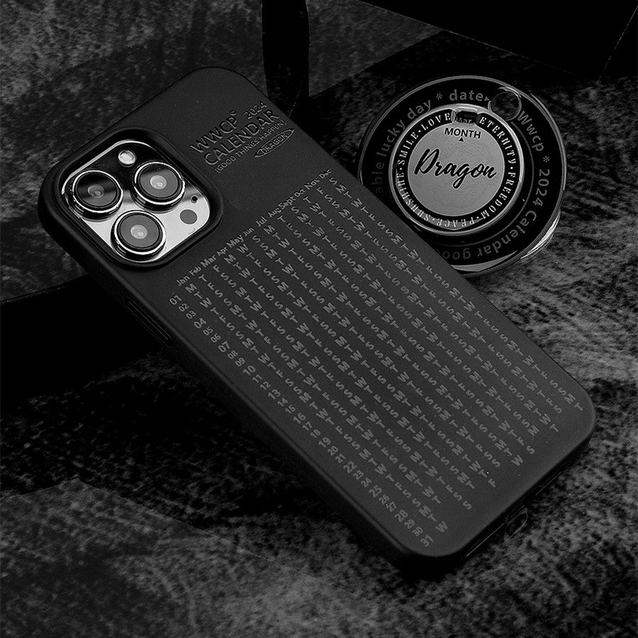 Boîtier de téléphone magnétique Bracket Rotation Decompression Noir Biodégradable