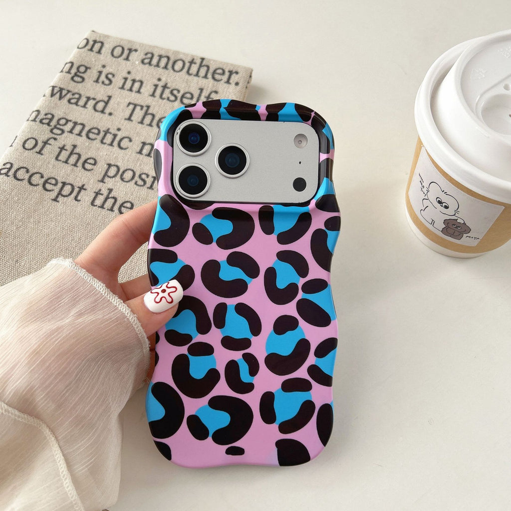 Contraste-couleur Leopard-print Dossier téléphonique Novel Et Niche