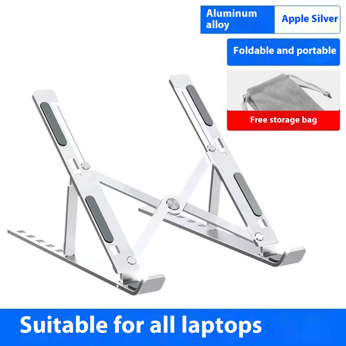 N3 En alliage d'aluminium Support pour ordinateur portable Refroidissement par pliage accru par support pour ordinateur tablette