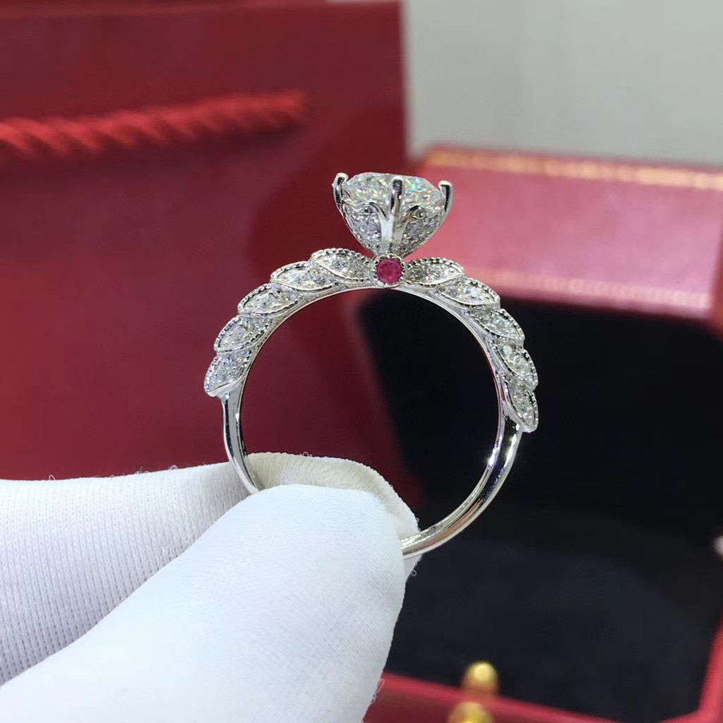 Déesse de Moissanite Platine de l'Anneau Fortune
