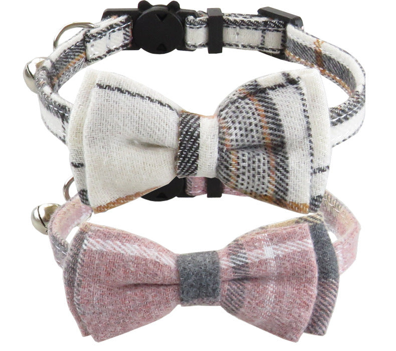 Bow Tie Cat Collar Bandana Breakaway Pet Collar Bandana avec Classic Plaid réglable Cat