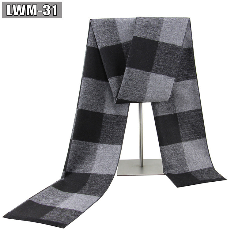 Écharpe pour hommes European and American Cashmere Automne and Winter Business Plaid