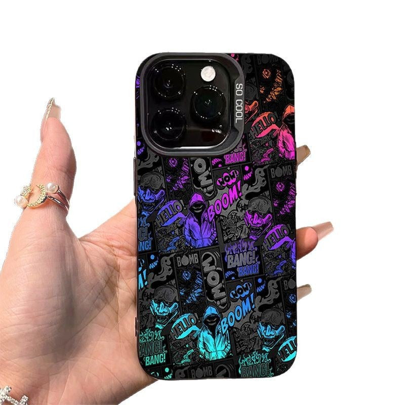 En argent coloré Cool Graffiti en plastique téléphone portable Shell
