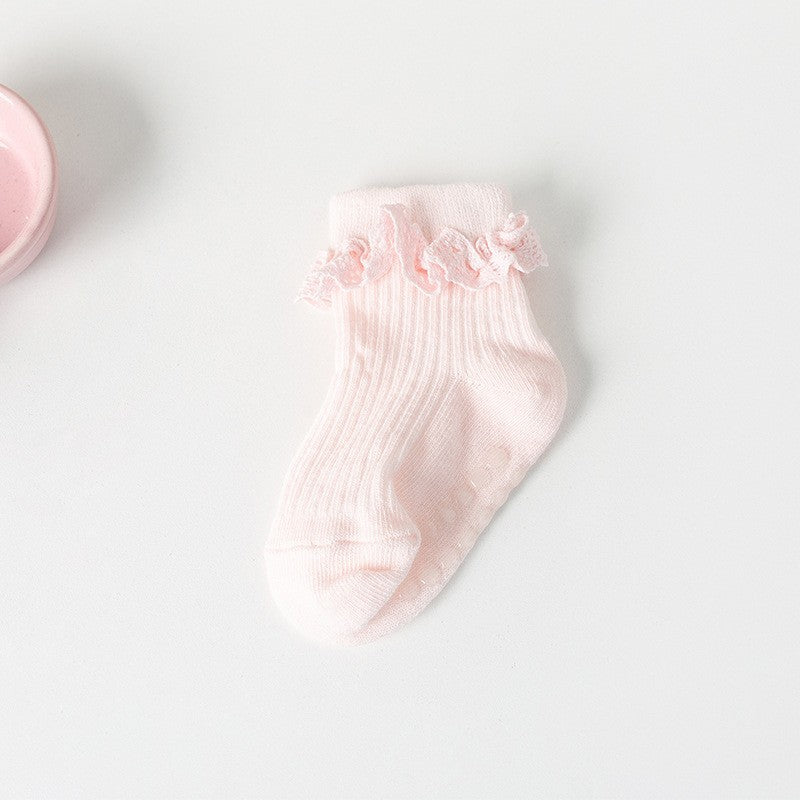 Chaussettes de coton antidérapantes de printemps et d'automne pour enfants