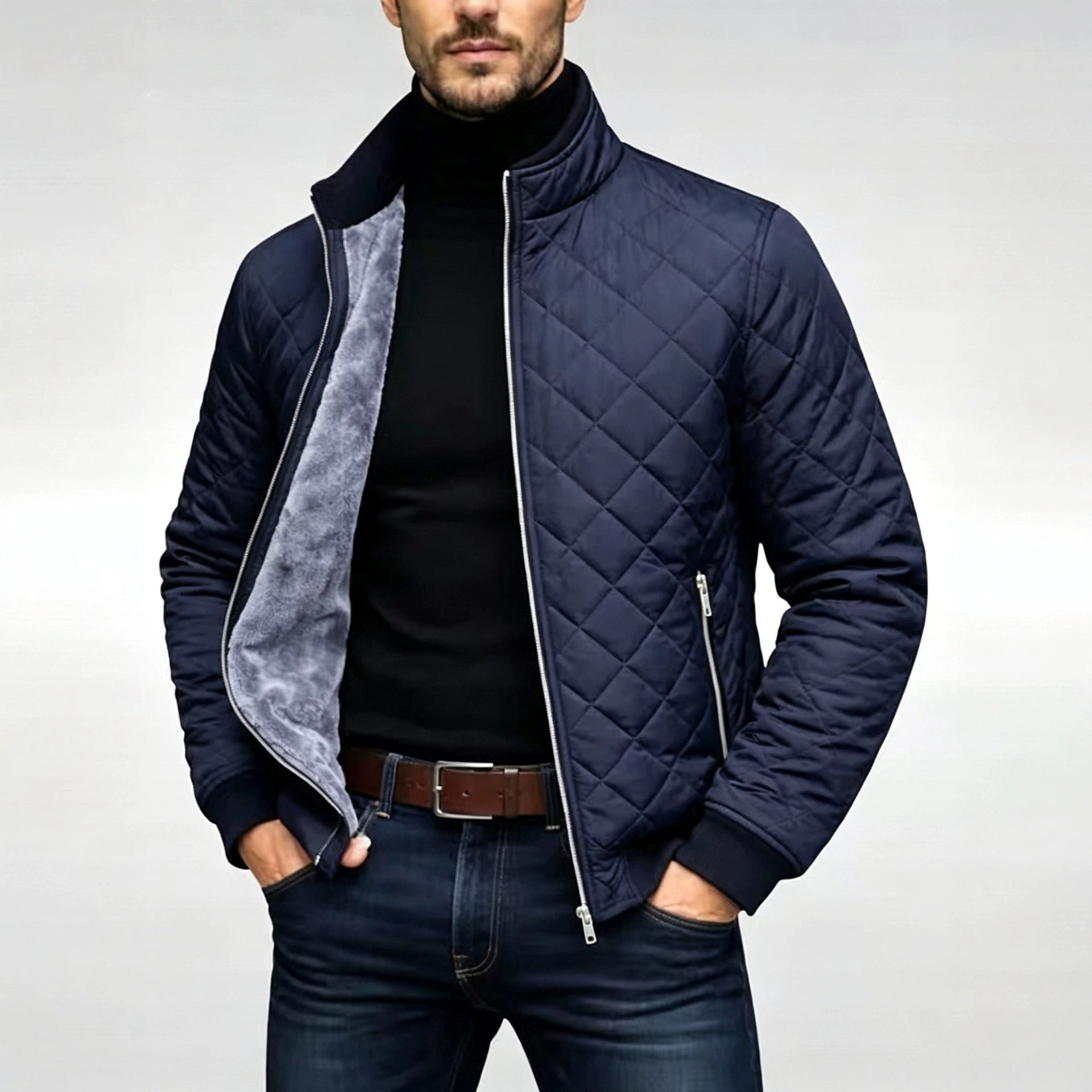 Veste de coton rembourrée diamantée pour hommes