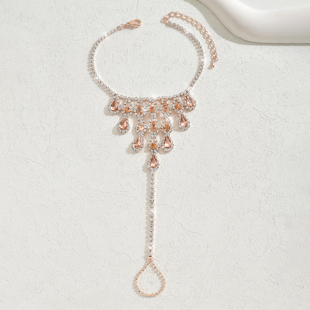 Anklet géométrique Zircon cristal doux et simple
