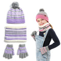 1Set Winter Kids Chapeau tricoté Gants 3Pcs Garçons Filles Bonnet d'hiver chaud Chapeau et Gants