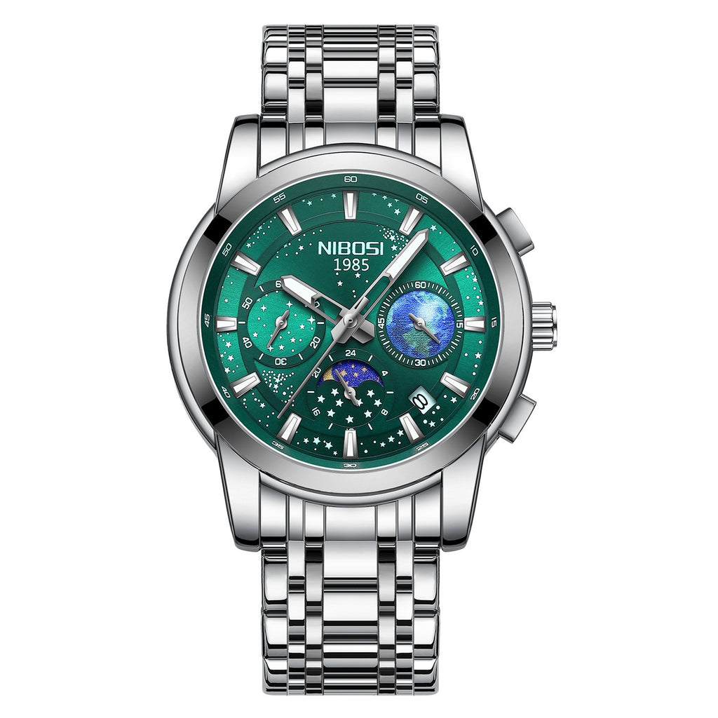 Montre Quartz d'affaires hommes ceinture en acier
