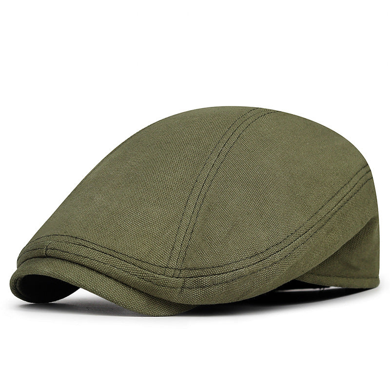 Rétro British Canvas Beret Solid Color Minimalist