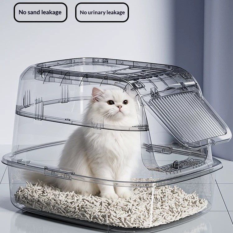 Boîte à litière Cat Proof Splash intégrée dans la grande boîte à sable Cat