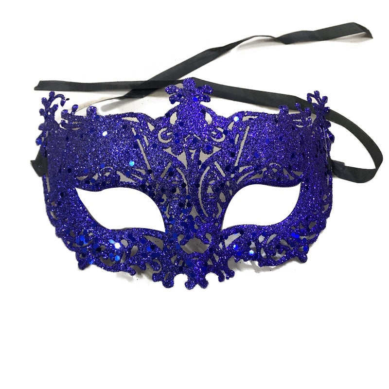 Poudre d'or Masque Sexy Masque Prince Demi-face Femme Robe de fantaisie Masque à oeil de balle