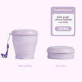Coupe d'eau compacte en silicone pliable avec un lanyard