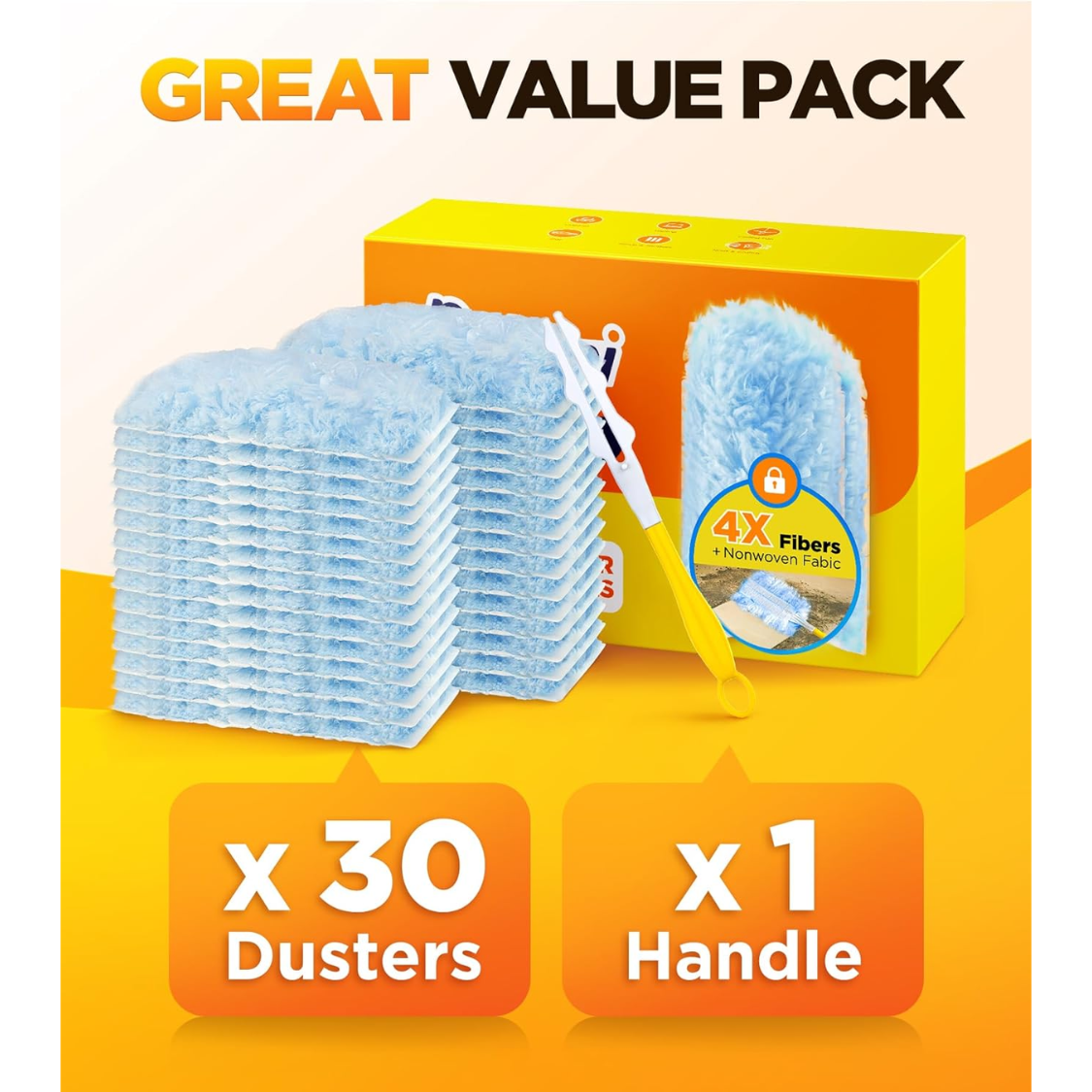30 Compte de recharge de duster pour duster pivotant avec 1 poignée