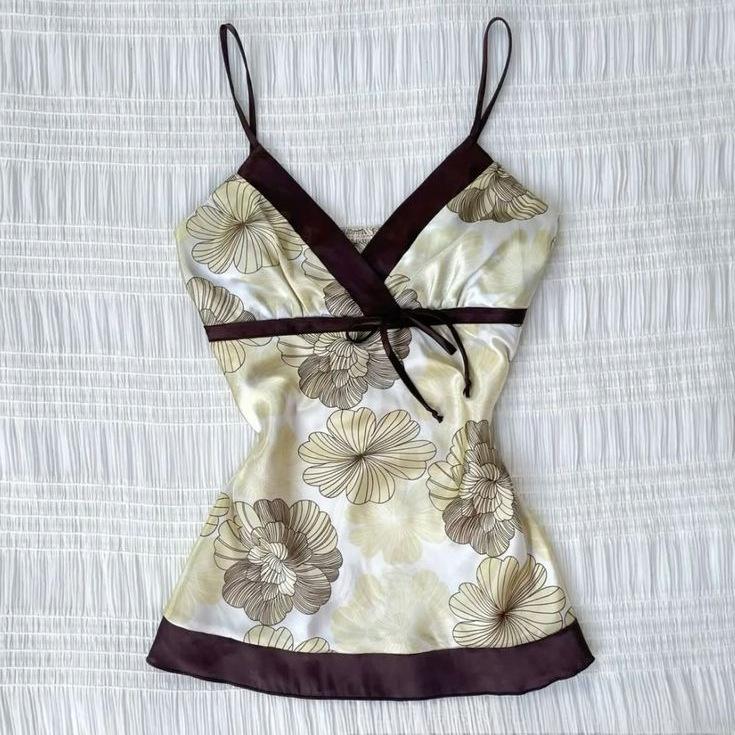 Style vacances Bohemian Imprimé Halter Tube Étanche Camisole à plat Top