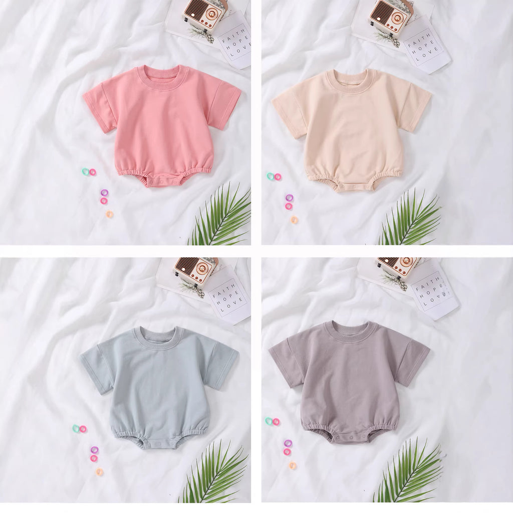 Romper en coton biologique à manches courtes