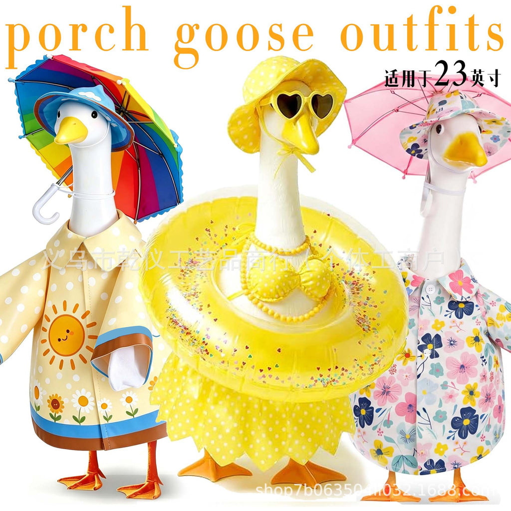 Ensemble décoratif de vêtements de jardinier pour Goose de Courtyard