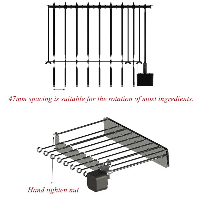 BBQ Cypriote Grill Top Rotisserie Kebab brochettes avec moteur électrique USB charge