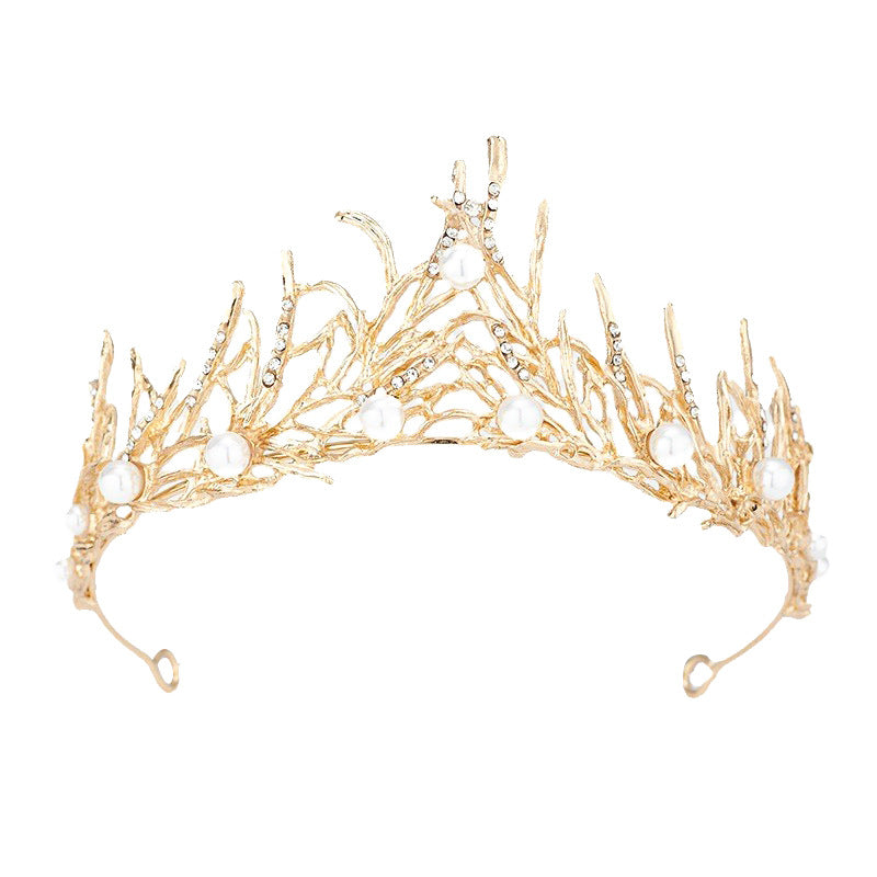 Bandeau baroque minimaliste avec accents perlés