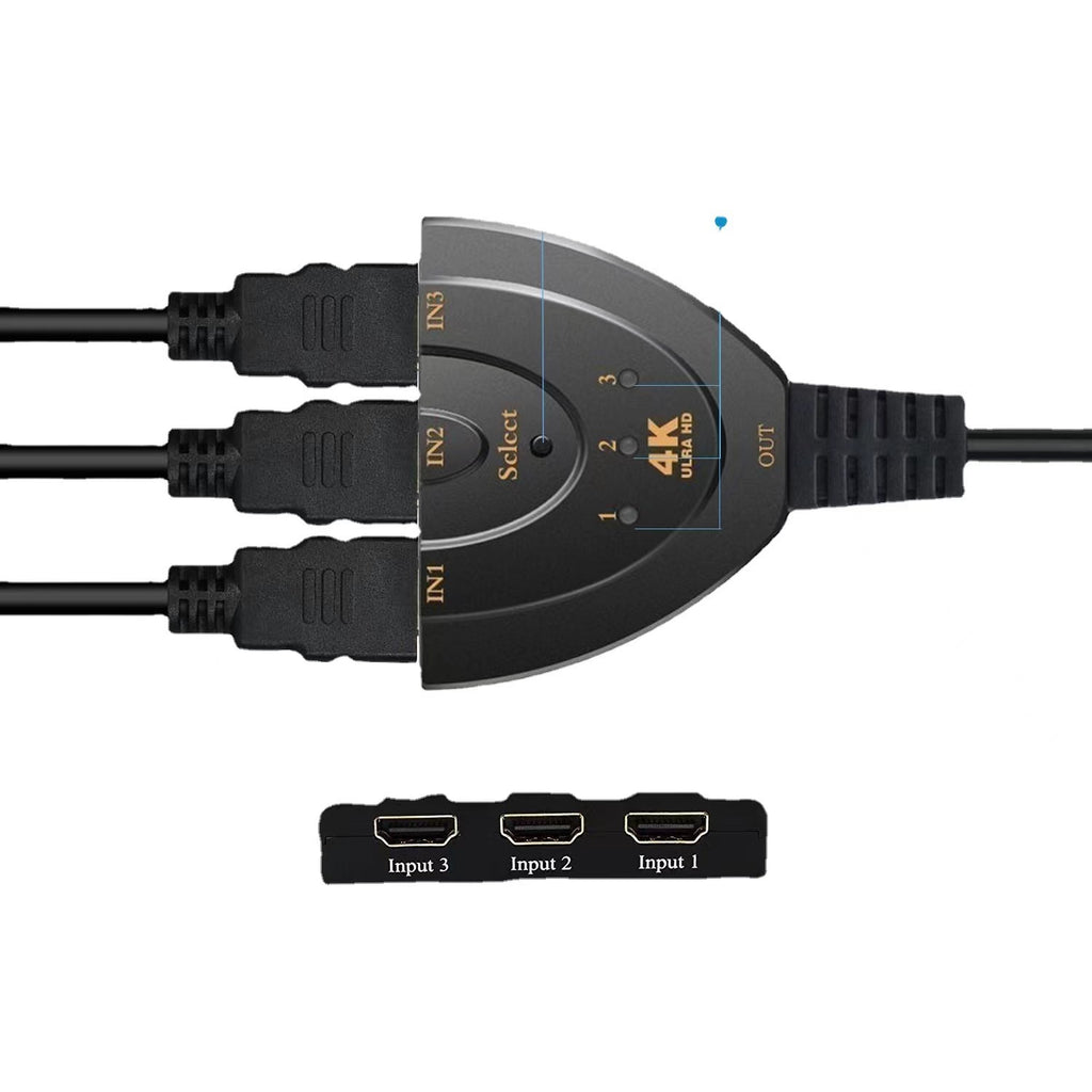 HDMI 3-en-1 avec 4K2K Pigtail haute définition 1-en-3 Out