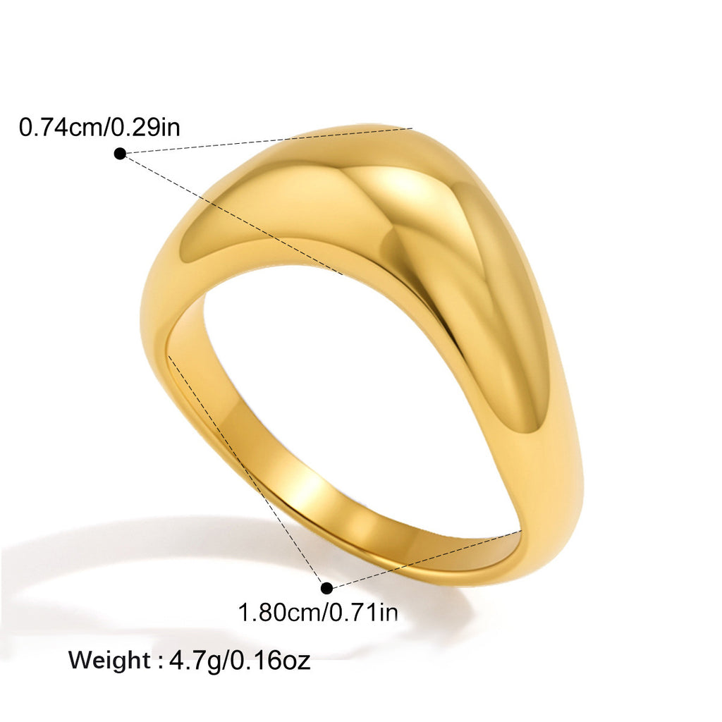 Bague en acier inoxydable en or 18 carats