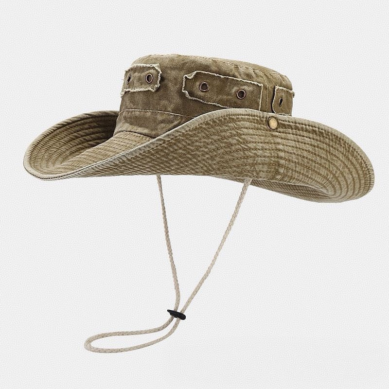 Chapeau de seau Lavé-cotton rétro pour la protection solaire à l'extérieur