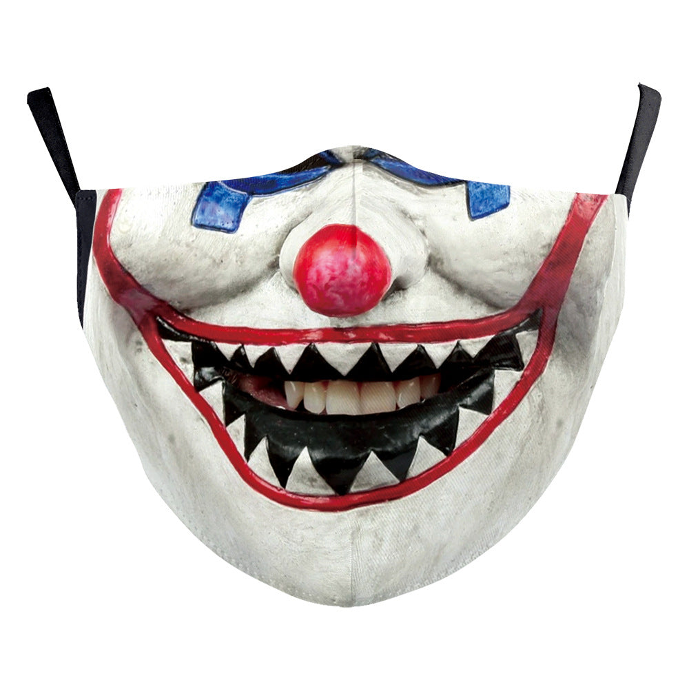 Impression numérique Clown Halloween Funny Horror Double couche Masque de poussière