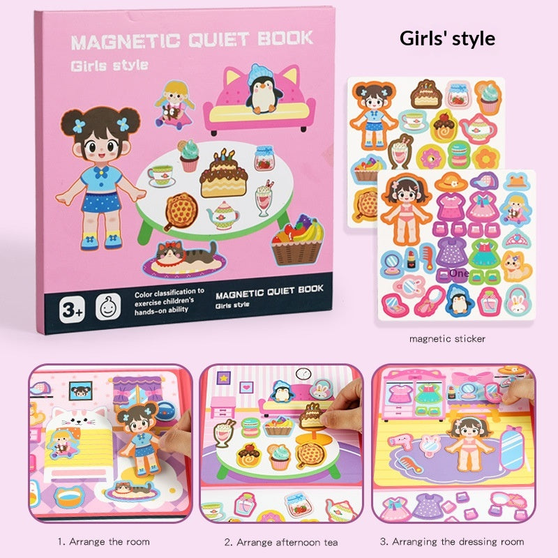 Livre pliable de la scène magnétique avec les enfants puzzles
