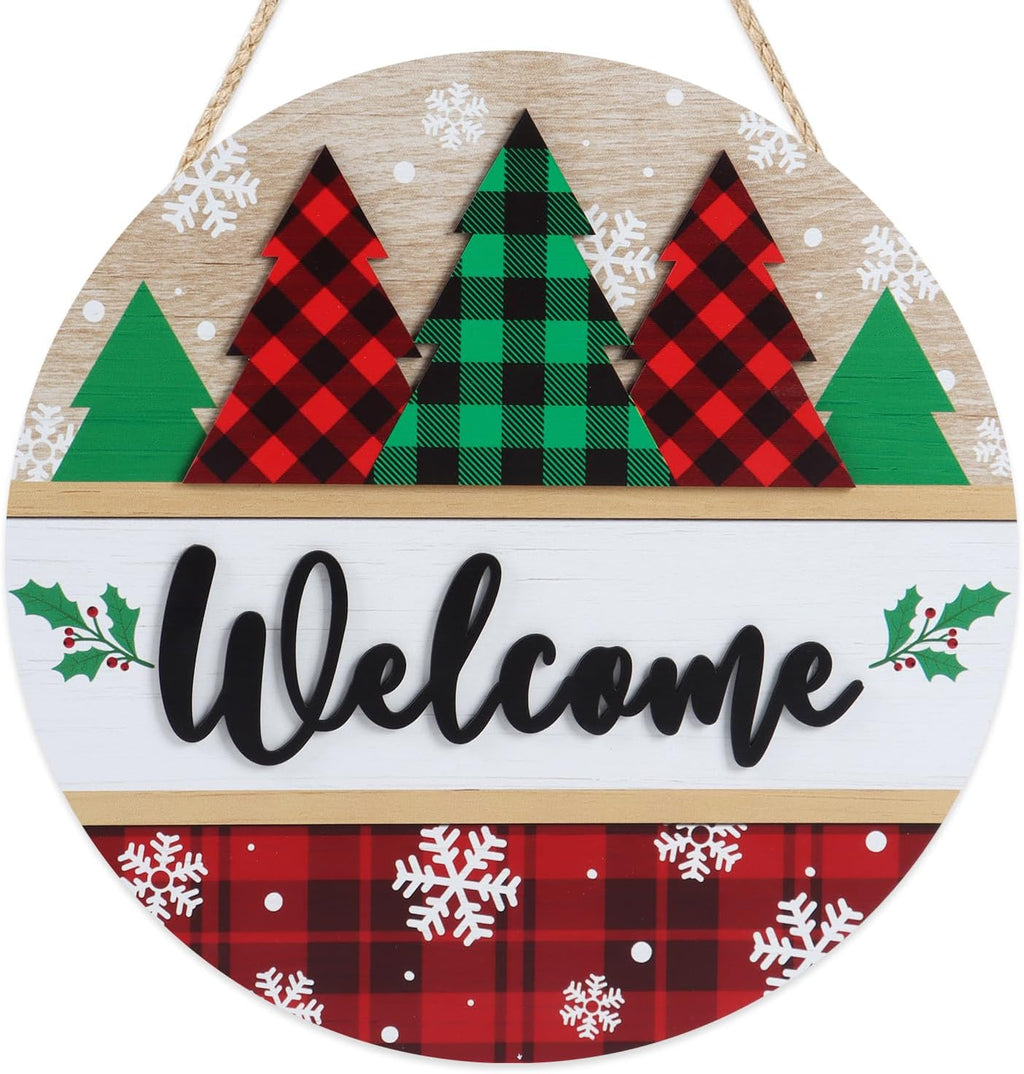 Panneau de porte avant de Noël de bienvenue 11.4in