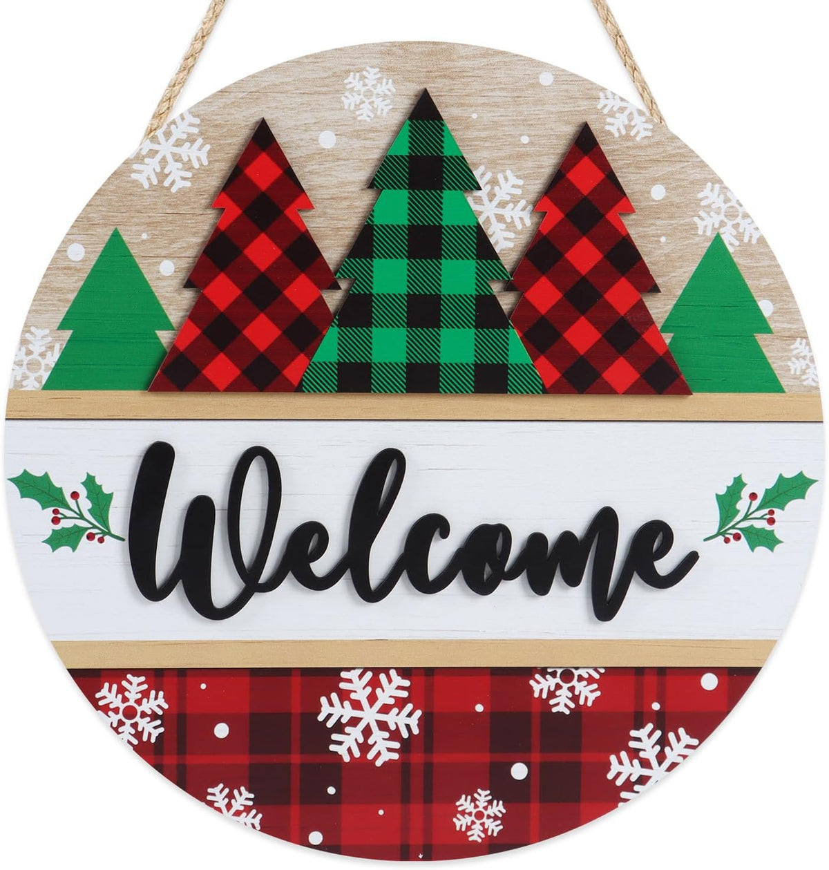 Panneau de porte avant de Noël de bienvenue 11.4in