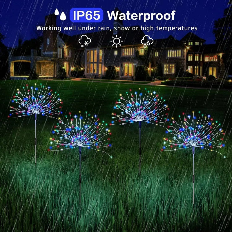 Solar Fireworks Lampe Faites glisser une sortie de pelouse imperméable