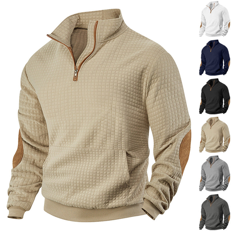 Hommes Plaid zippé Cardigan Casual Sweatshirt